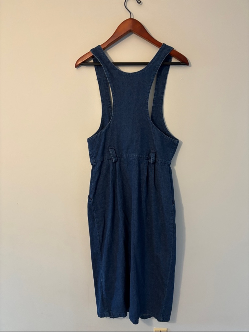 VINTAGE + UNIQUE Rabbit Rabbit Rabbit Indigo Denim Pinafore Midi Dress - Picture 6 of 7